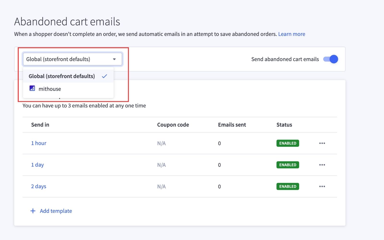manage storefront specifics